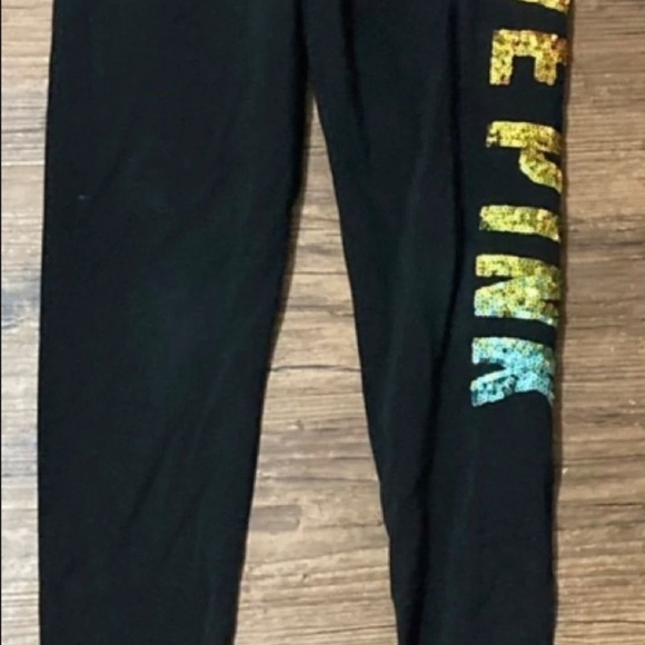 PINK Victoria's Secret rainbow ombré bling tshirt/ leggings outfit set S/M - Picture 10 of 12